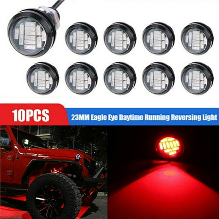 

10Pcs Red Dc12V 15W Eagle Eye Led Daytime Running Drl Backup Light Car Rock Lamp