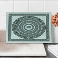 thumbnail image 2 of Greek Key Cutting Board, Traditional Meander Border Set Square and Circles Antique Frame Pack, Decorative Tempered Glass Cutting and Serving Board, Small Size, Black White, by Ambesonne, 2 of 5