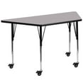 thumbnail image 1 of Bowery Hill Table d'Activité Mobile Trapézoïdale 26" x 58" en Gris, 1 of 2