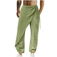 thumbnail image 2 of Puntoco Pantalones casuales largos para hombre Pantalones casuales de moda para hombre de color sólido con cintura elástica y pierna recta con cuernos largos, 2 of 5