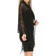 thumbnail image 3 of Sakkas Mari Women's Large Lightweight Soft Lace Scarf Wrap Shawl Floral and Fringe - Style3-Black - One Size, 3 of 5