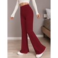 thumbnail image 4 of Weardear Women Flare Leggings Yoga Pants Elastic High Waist Casual Ribbed Knit Lounge Pants, 4 of 6