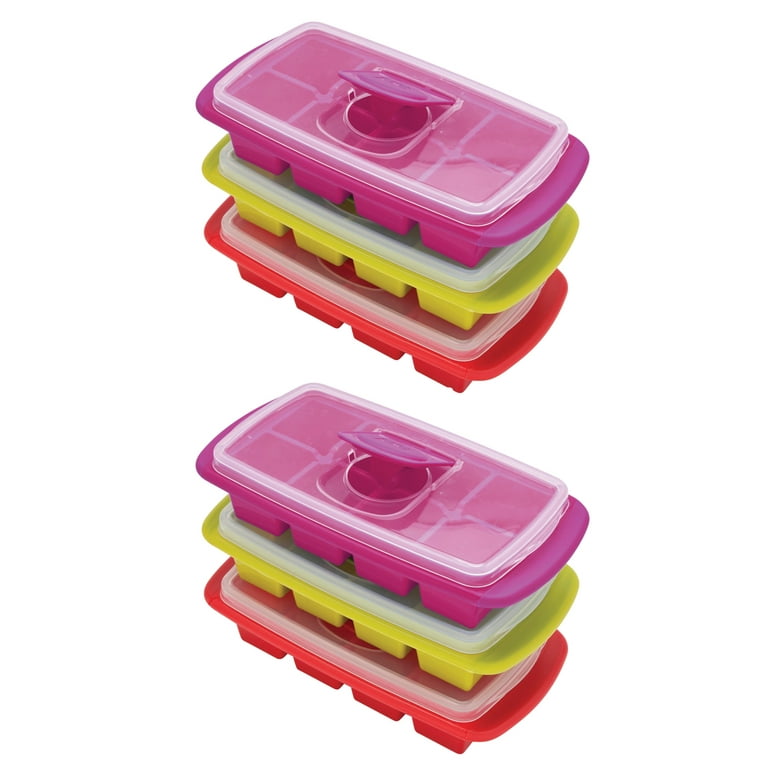 Joie Extra Large Ice Cube Tray, Covered and Stackable, No-Spill Removable  Lid, Set of 2