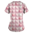 thumbnail image 3 of Mlqidk Valentines Print Scrubs for Women Summer Love Heart Print Short Sleeve Medical Scrub Shirts Pocket Workwear V Neck Holiday Tunic Blouse Pink 5XL, 3 of 3