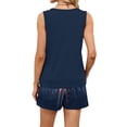 thumbnail image 6 of Iaqnaocc 2 Piece Sets for Women 250 Anniversary Usa Flag Flag American Flag Stars Square Neck Sleeveless Womens Tops and Shorts Summer Outfits Beach Outfits for Women Royal Blue S, 6 of 6