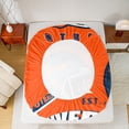 thumbnail image 5 of Erosebridal Vintage Football Helmet Bed Sheets Set Twin Size, Soccer Sport Bed Sheets Twin, Orange Navy Twin Sheet Sets, Breathable Room Decoration, 3pcs, 5 of 6