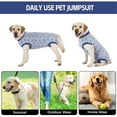 thumbnail image 4 of HQREA Dog Recovery Suit After Surgery Cotton Sleeveless Large Big Dog Pajamas PJs with Zipper, 4 of 6