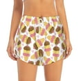 thumbnail image 2 of Picia Cute Ice Cream Pattern Women's 2 in 1 Athletic Running Shorts High Waisted Workout Casual Gym Sweat Shorts with Comfy Liner Zipper Pockets-X-Large, 2 of 9