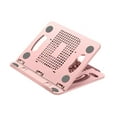 thumbnail image 4 of Soporte para computadora portátil, soporte plegable para computadora portátil, base portátil, estación de ángulo ajustable, elevador para portátil, Rosa, 4 of 8