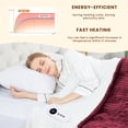 thumbnail image 4 of WISHEAD Electric Heated Blanket Full Size Throw with 1-9 Heat Levels, 2/4/6/10H Auto-Off, Overheat Protection, ETL Certified, Flannel & Sherpa for Couch, Bed, Office, 72"x84", Red, 4 of 10