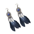 thumbnail image 1 of Pendientes bohemios Sonducket Borla con flecos 1 par Negro, 1 of 6