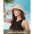 thumbnail image 5 of Zylioo Straw Beach Sun Hats for Women UPF 50+ UV Sun Protection Roll Up Brim Summer Travel Hat Foldable Packable, 5 of 6