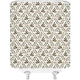 thumbnail image 3 of Holly Berry Leaf Shower Curtain Christmas Red Green Plant Flower Branch Patchwork Boho Geometric Creative Bathroom Curtain with Hook, 3 of 6