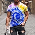 thumbnail image 2 of Erwazi Men's Tie Dye Printed T-Shirt Crew Neck Short Sleeve Pullover Casual Trendy Top, 2 of 5