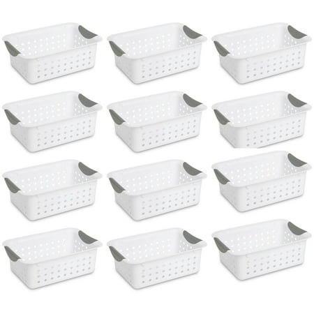 plastic storage sterilite baskets organizer ultra bin cabinets bins pair basket walmart