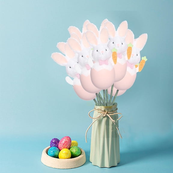 FYHALE Artificial Easter Stems Spring Berry Picks with Easter Eggs Bunny Colorful Berries Twig Branches Easter Sprays for Easter Party Celebration Home Vase Decor