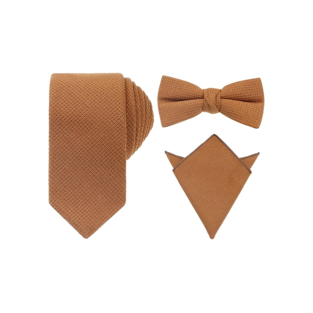 INSPIRE CHIC Conjunto de Pañuelo de Bolsillo para Hombre Corbata Sólida Colorido Conjunto de Corbatas de Lazo Preatadas para Fiesta de Invierno Naranja Rojo