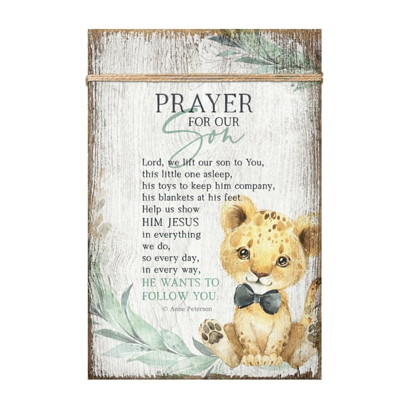 DEXSA Prayer For Our Son Wood Plaque with Easel and Wall Hanger 6"x9"