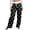 Black, variant on Women's Winter Drawstring Polka Dot Print Full Length Casual Sports Pants, Black, Size L