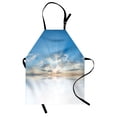thumbnail image 1 of Clouds Apron Vivid Inspiring Air with Clouds Meteoric Reflection Atmosphere Photo Print, Unisex Kitchen Bib Apron with Adjustable Neck for Cooking Baking Gardening, Pale Blue White, by Ambesonne, 1 of 3