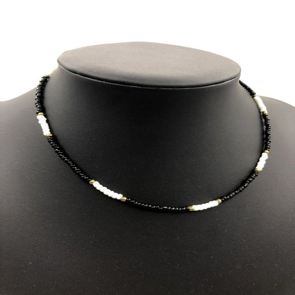 Zhuge Bohemian Rice Bead Choker Necklace, 1-Piece Boho Fashion Jewelry with Accent Beads-R13