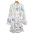 thumbnail image 4 of Lake Life Tree Boat Paddle Lighthouse Fish Pattern Night Robe Long Sleeve V Neck Robe With Belt Women's Sleepwear Dresses, 4 of 9