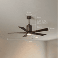 thumbnail image 2 of Matthews Fan Atlas 52-Inch Patricia-5 Ceiling Fan with LED in Bronze/Walnut, 2 of 7