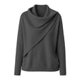 thumbnail image 4 of UrbanFashion Women’s Cowl Neck Knit Sweater Cozy Long Sleeve Soft Pullover Elegant Retro Top, 4 of 4