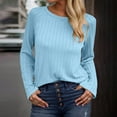thumbnail image 6 of Karight Long Sleeve Shirts for Women Crewneck Casual Loose Tunic Tops Lightweight Basic Tee Fashion Clothes, 6 of 8