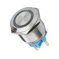 thumbnail image 1 of Mini interruptor de botón a prueba de agua de aleación de material acero inoxidable de 1 pieza / de 25 mm Yotijar Interruptor de botón pulsador LED de anillo, 1 of 5