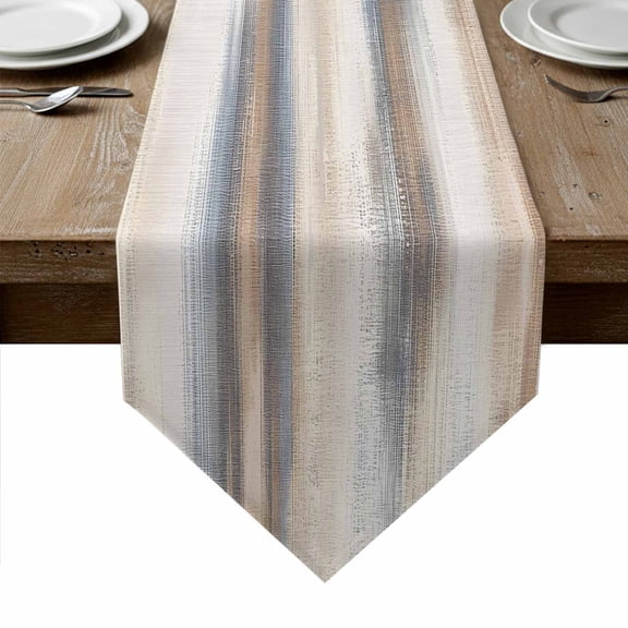 Beige Gray Table Runner Linen Burlap Table Runner 36 Inches Small Abstract Grunge Mottled Neutral Texture Dresser Scarves for Kitchen Island Coffee Dining Room Party Holiday Decoration 13"x36"