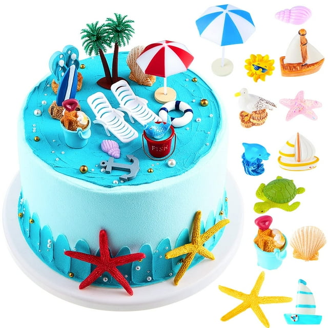 Decoración para tartas con temática hawaiana de Skylety, 24 piezas