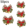 thumbnail image 1 of Mini Christmas Bow Decorations Green & Red Burlap Wreaths Bows Small Christmas Tree Bows for Wedding Party, 1 of 5