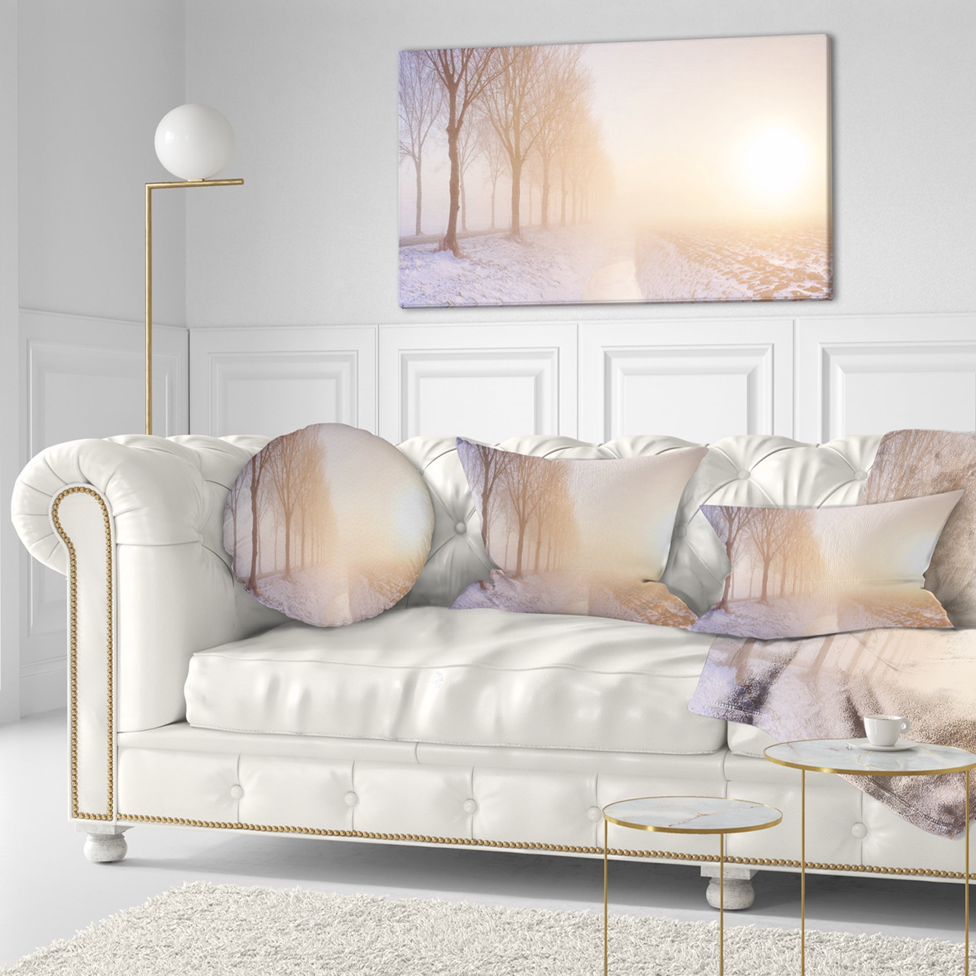 Designart Typical Polder Land in the Nether - Landscape Printed Throw Pillow - 12x20