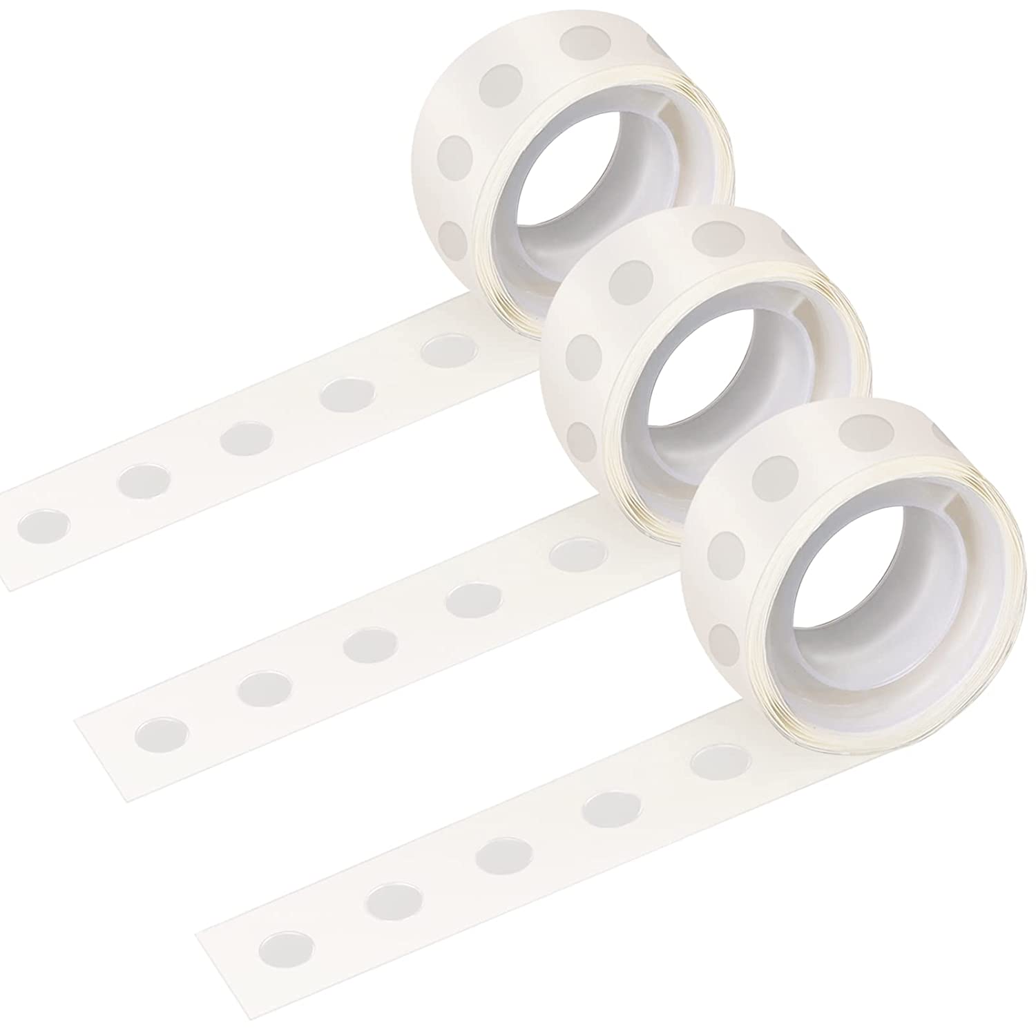 Glue Points Dots Double Sided. 300 6mm/0.24" 3 Rolls Sticky Dots Tack Adhesive Clear Balloons