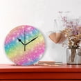 thumbnail image 2 of GZHJMY Round Digital Clock Rainbow Galaxy Creative Decorative Quiet Not Ticking Clock,Bedroom Living Room Bathroom Kitchen Office Wall Ornament (Black 10x10In), 2 of 7