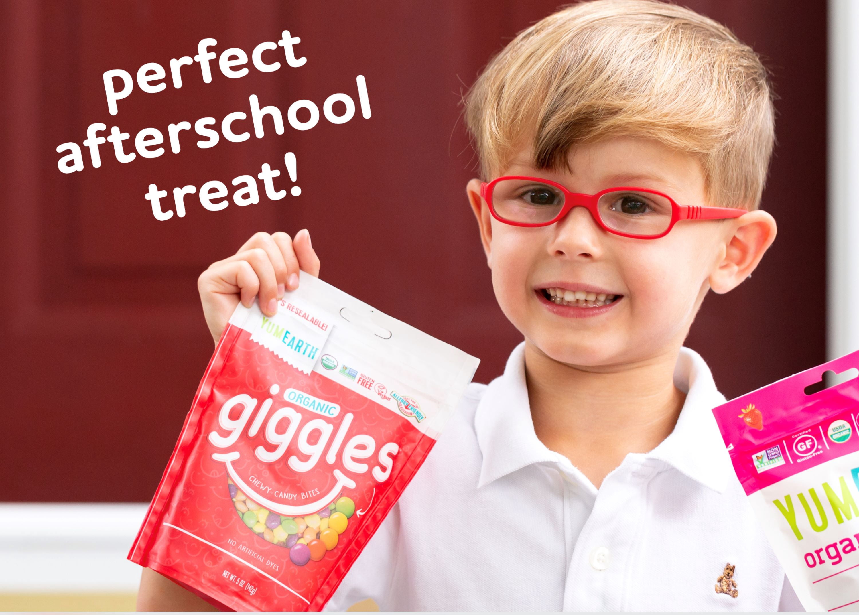(4 pack) YumEarth Organic, Gluten-Free Fruit Flavor Giggles, 2 oz Bag