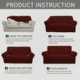 thumbnail image 6 of Wehilion Stretch Oversized Sofa Slipcover 1-Piece Sofa Cover Furniture Protector Couch Soft with Elastic Bottom for Kids, Polyester Spandex Jacquard Fabric Small Checks Christmas Red, 6 of 8