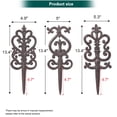 thumbnail image 2 of Sungmor Vintage Cast Iron Garden Stakes - 3PCS Ornate Metal Plant Stakes for Yard Art, Patio,Lawn Ornamentation,5.3inch Tall Antique Black Finish,Exquisite Garden Decor, 2 of 6