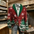thumbnail image 6 of Moxiu Men's Casual Ugly Christmas Corduroy Blazer - One Button Sport Coat 2026 Red,XL, 6 of 7