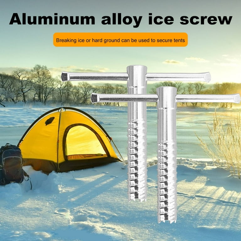Yucurem Ice Fishing Tent Screw Metal Universal Screws Pegs for Camping Outdoor (2 Pcs), adult unisex