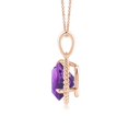 thumbnail image 2 of ANGARA Natural Rope-Framed Claw-Set 2.45 ct Amethyst Solitaire Pendant in 14K Rose Gold for Women (Size-9mm) | February Birthstone, Anniversary, Jewelry Gift for Women | Natural Amethyst Necklace, 2 of 8