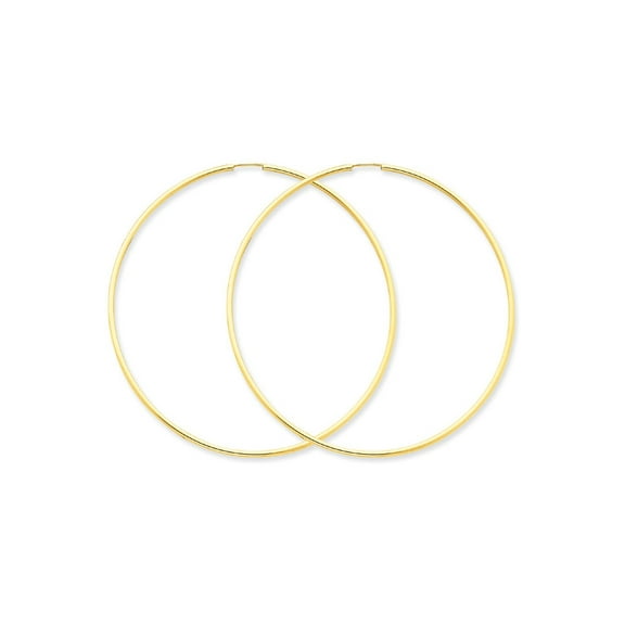 Gem & Harmony Extra Large Hoop Earrings in 14K Yellow Gold 2 1/2 inch (1.50 mm) for Women