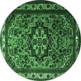 thumbnail image 1 of Ahgly Company Indoor Round Medallion Emerald Green Traditional Area Rugs, 7' Round, 1 of 4