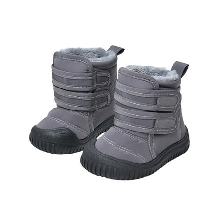 

UKAP Kids Non-Slip Winter Boots Walking Snow Boot Outdoor High Top Casual Comfort Shoe Gray 4.5c