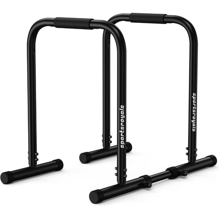 FED Fitness Sportsroyals Adjustable Dip Bar Station, 400LBS Heavy Duty Parallel Dip Stand, Home Gym Upper Body Calisthenics Equipment