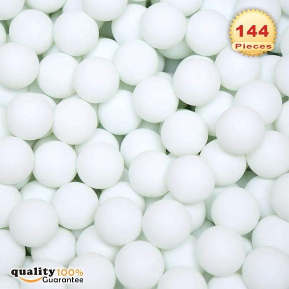 PMLAND 144 Washable Plastic Pong Game Balls Bulk for Table Tennis Carnival Pool Games Party Decoration White Color 38mm