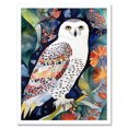 thumbnail image 1 of Snowy Owl On Blooming Tree Folk Art Art Print Framed Poster Wall Decor 12x16 inch, 1 of 5