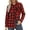 Black and red checkered, variant on OALUXE Plaid Shirts for Women Roll Up Long Sleeve Casual Button Down Blouses Tops with Pockets