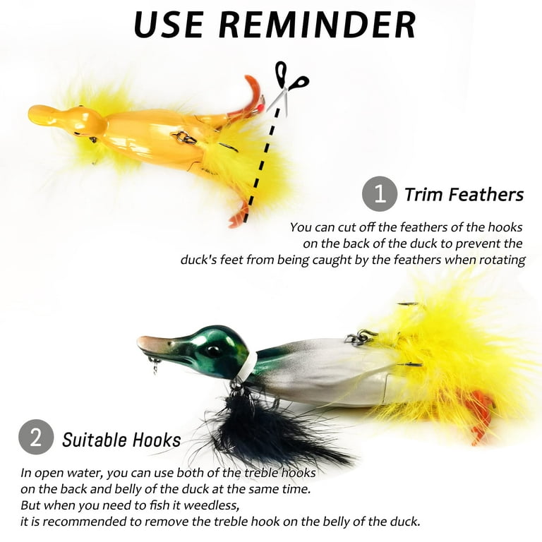 Duck Lure Topwater Fishing Lures Kit for Bass, 4.75in Baby